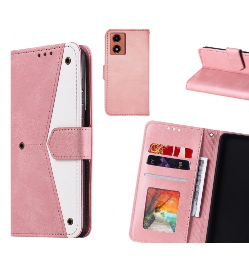 Moto G24 Case Wallet Denim Leather Case Cover - Pink