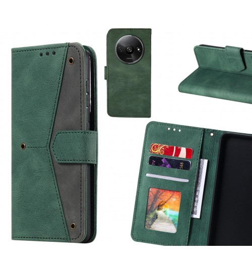 Xiaomi Redmi A3 Case Wallet Denim Leather Case Cover - Green
