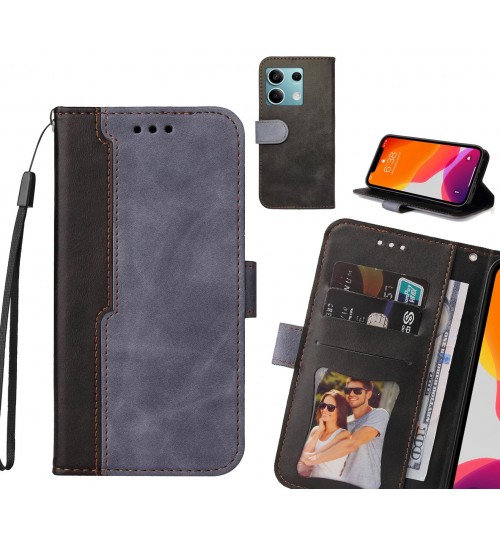 Xiaomi Redmi Note 13 Case Wallet Denim Leather Case Cover - Grey