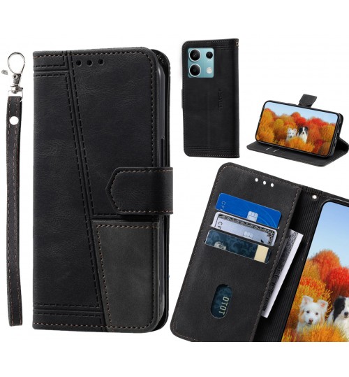 Xiaomi Redmi Note 13 Case Wallet Premium Denim Leather Cover - Black
