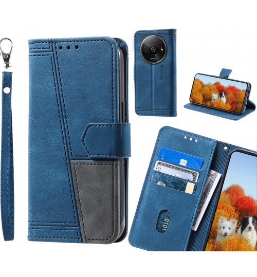 Xiaomi Redmi A3 Case Wallet Premium Denim Leather Cover - Blue