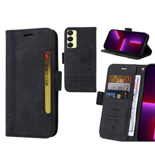 Samsung Galaxy A25 Case Alcantara 4 Cards Wallet Case - Black