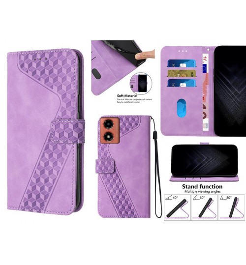 Moto G04 Case Wallet Premium Pu Leather Cover - Purple
