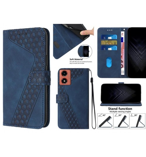 Moto G04 Case Wallet Premium Pu Leather Cover - Blue