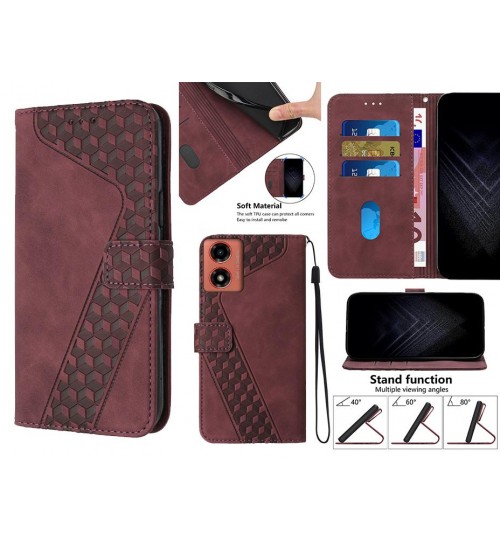 Moto G24 Case Wallet Premium Pu Leather Cover - Red