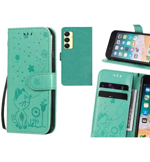 Samsung Galaxy A25 Case Embossed Wallet Leather Case - Green