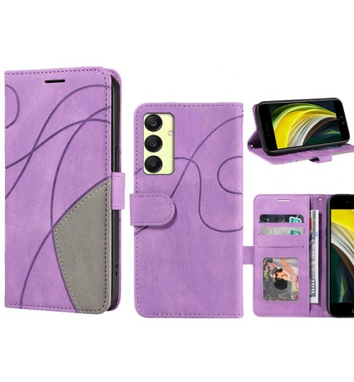 Samsung Galaxy A55 Case Wallet Premium Denim Leather Cover - Purple