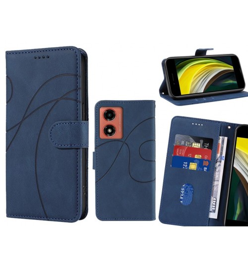 Moto G04 Case Wallet Fine Pu Leather Cover - Blue