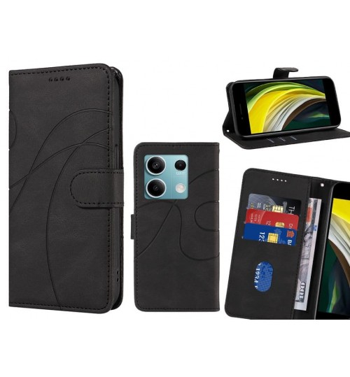 Xiaomi Redmi Note 13 Case Wallet Fine Pu Leather Cover - Black