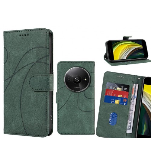 Xiaomi Redmi A3 Case Wallet Fine Pu Leather Cover - Green