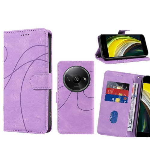 Xiaomi Redmi A3 Case Wallet Fine Pu Leather Cover - Purple