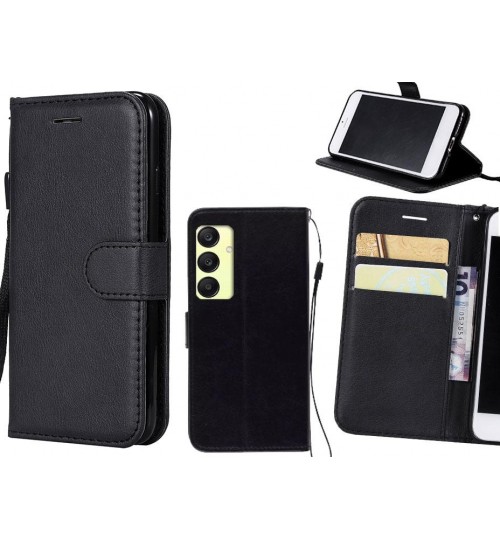 Samsung Galaxy A25 Case Fine Leather Wallet Case - Black