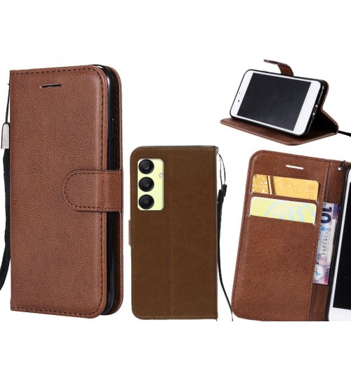 Samsung Galaxy A25 Case Fine Leather Wallet Case - Brown