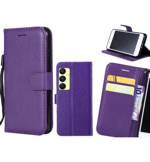Samsung Galaxy A55 Case Fine Leather Wallet Case - Purple