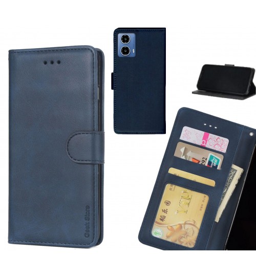 Moto G34 Case Executive Leather Wallet Case - Blue