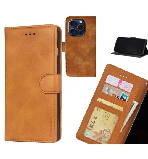 Iphone 16 Pro Max Case Executive Leather Wallet Case - Light Brown