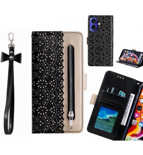 Iphone 16 Case Multifunctional Wallet Case - Black