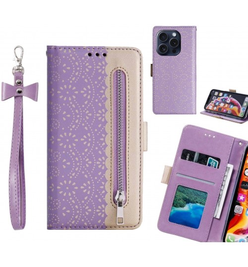 Iphone 16 Pro Case Multifunctional Wallet Case - Purple