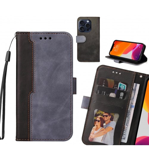 Iphone 16 Pro Max Case Wallet Denim Leather Case Cover - Grey