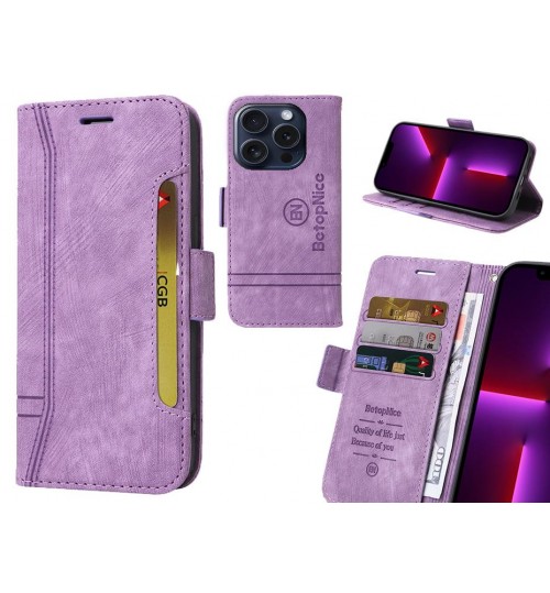 Iphone 16 Pro Max Case Alcantara 4 Cards Wallet Case - Purple