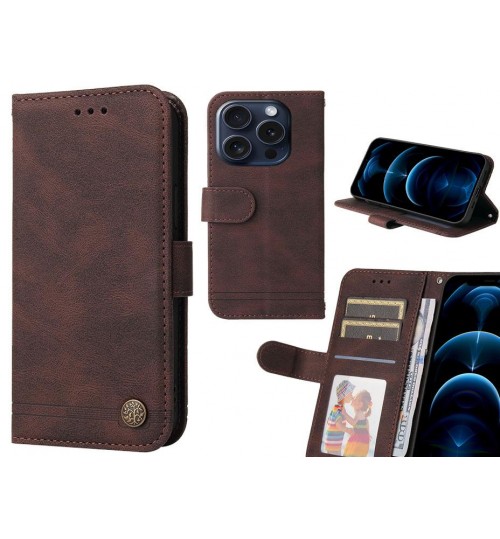 Iphone 16 Pro Max Case Wallet Flip Leather Case Cover - Brown