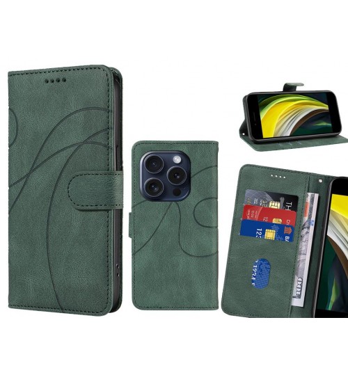 Iphone 16 Pro Max Case Wallet Fine Pu Leather Cover - Green
