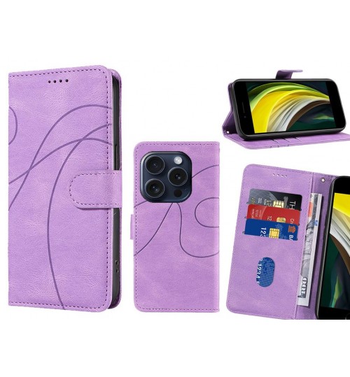 Iphone 16 Pro Max Case Wallet Fine Pu Leather Cover - Purple
