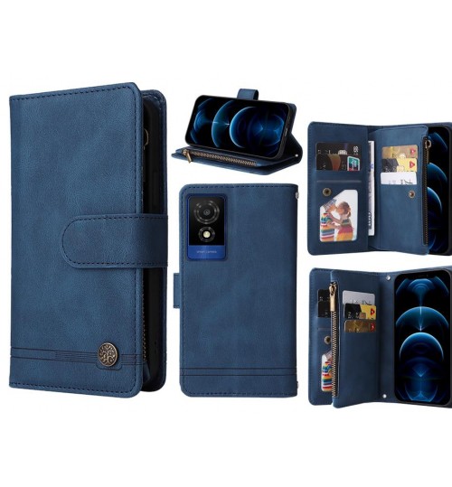Smart M25 Case 9 Card Slots Wallet Denim Leather Case - Blue