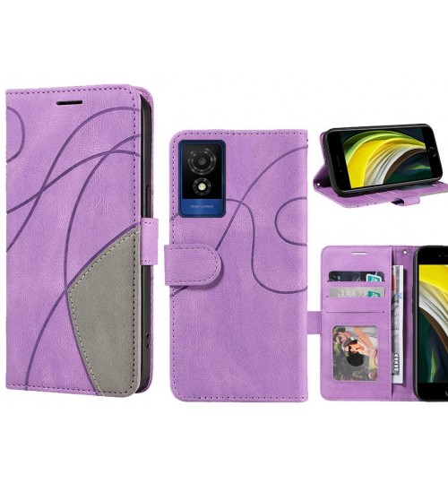 Smart M25 Case Wallet Premium Denim Leather Cover - Purple