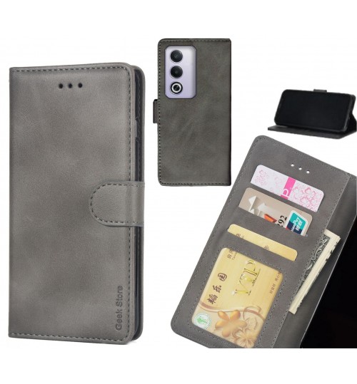 Oppo A3 Pro Case Executive Leather Wallet Case - Grey