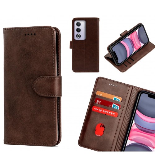 Oppo A3 Pro Case Premium Leather Id Wallet Case - Dark Brown