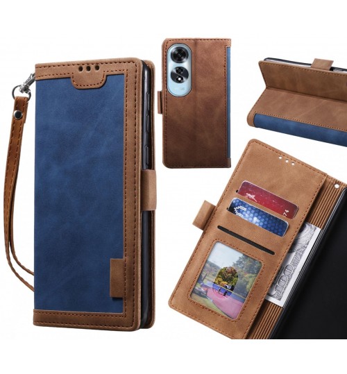 Oppo A60 Case Wallet Denim Leather Case Cover - Blue