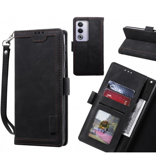 Oppo A3 Pro Case Wallet Denim Leather Case Cover - Black