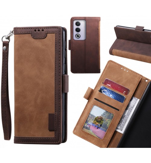 Oppo A3 Pro Case Wallet Denim Leather Case Cover - Brown