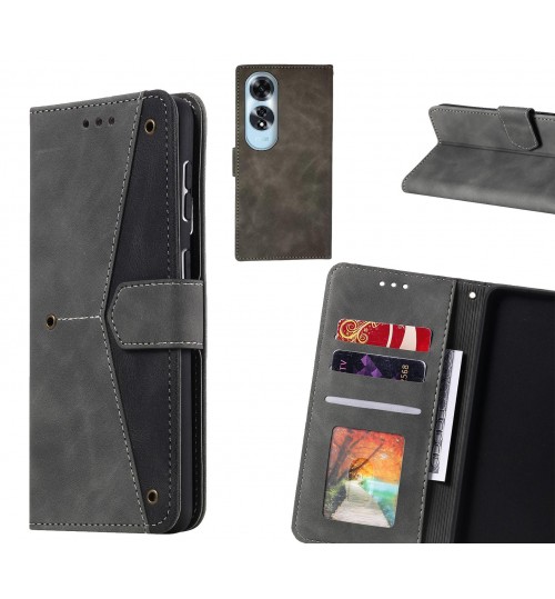 Oppo A60 Case Wallet Denim Leather Case Cover - Black