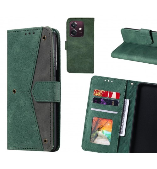 Oppo A3x Case Wallet Denim Leather Case Cover - Green