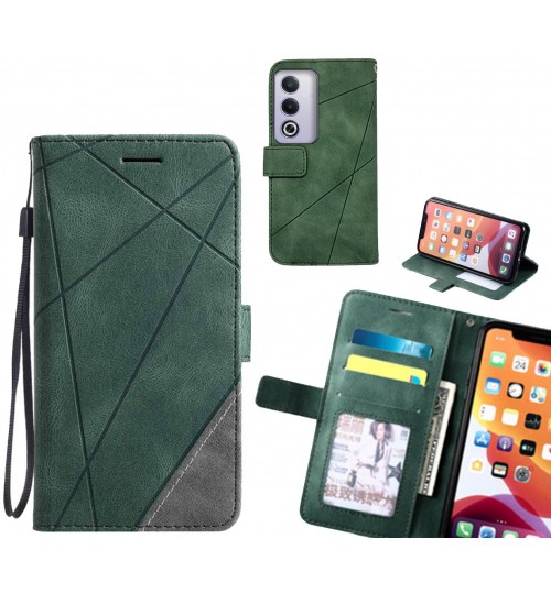 Oppo A3 Pro Case Wallet Premium Denim Leather Cover - Green