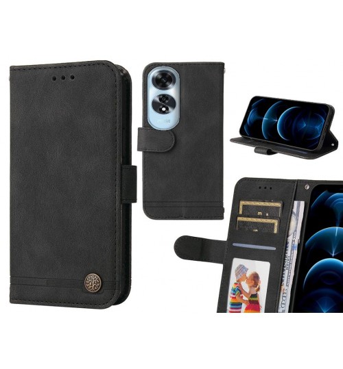 Oppo A60 Case Wallet Flip Leather Case Cover - Black