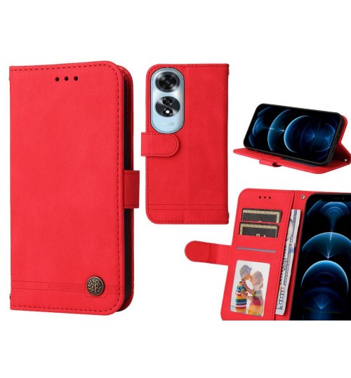 Oppo A60 Case Wallet Flip Leather Case Cover - Red