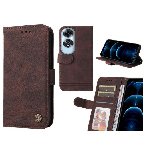 Oppo A60 Case Wallet Flip Leather Case Cover - Brown