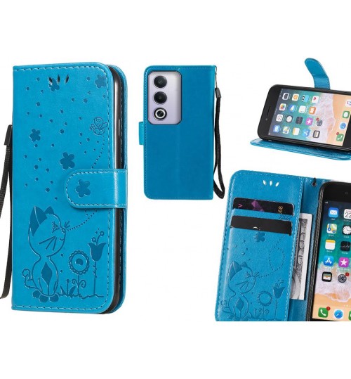 Oppo A3 Pro Case Embossed Wallet Leather Case - Blue