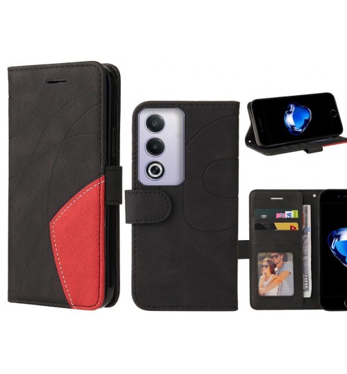 Oppo A3 Pro Case Wallet Premium Denim Leather Cover - Black