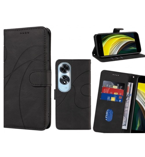 Oppo A60 Case Wallet Fine Pu Leather Cover - Black