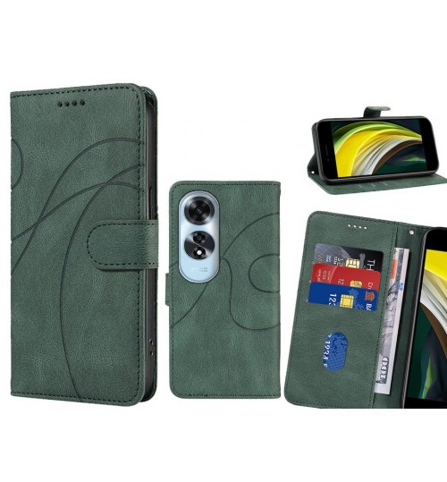 Oppo A60 Case Wallet Fine Pu Leather Cover - Green