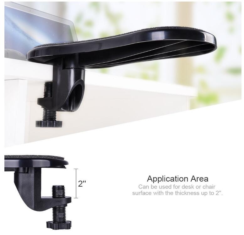 Computer Armrest Adjustable Arm Wrist Rest Support for Home and Office Black