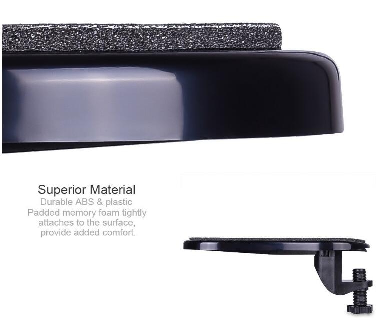 Computer Armrest Adjustable Arm Wrist Rest Support for Home and Office Black