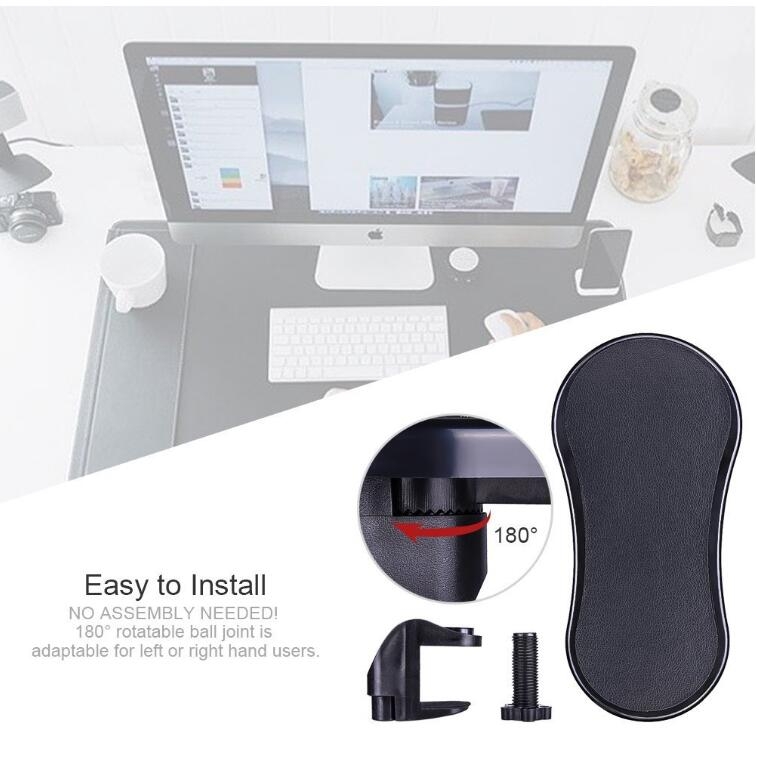 Computer Armrest Adjustable Arm Wrist Rest Support for Home and Office Black