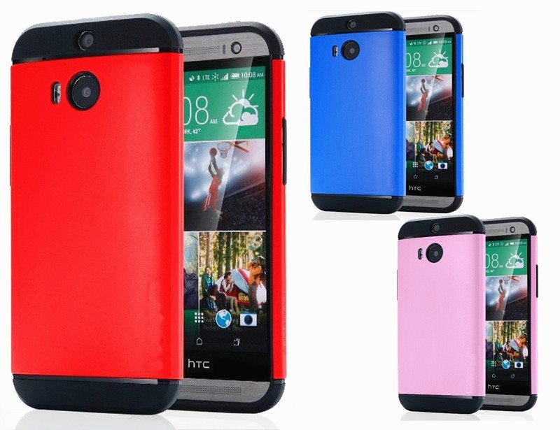 HTC M8 dual tone dual layer heavy duty slim case