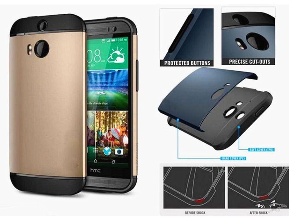 HTC M8 dual tone dual layer heavy duty slim case