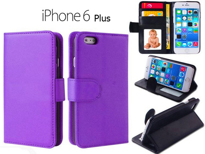 Iphone 6 Plus wallet leather case ID window combo